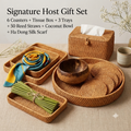 Host Gift Set – Woven Coasters, Trays, Reed Straws & Coconut Bowl
